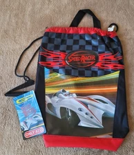 RED RACER Black/Red/Graphic Print 11-1/2" W X 15" H Cinch Sack/Back Pack 