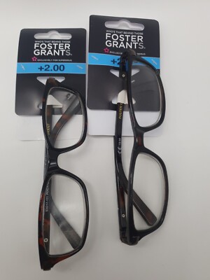 2 x PAAR FOSTER GRANT Lesebrillen +2,00 ''Roman200'' Schildpatt NEU