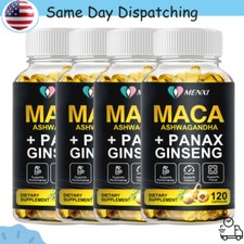 Organic Maca Root Black, Red, Yellow 10000mg Capsules Peru Maca 120 Capsules