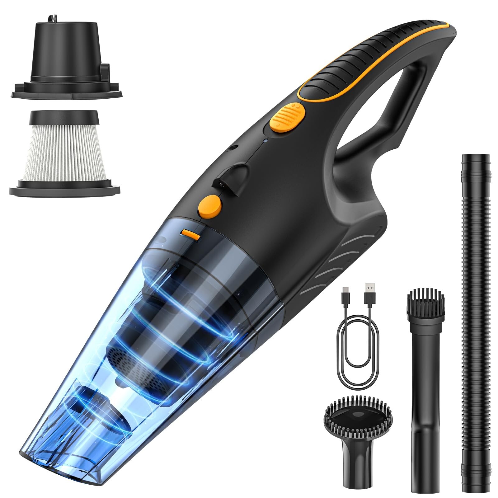 Handheld Vacuum Cordless Rechargeable 120W, 13KPA, Hand Held Car Vacuum Porta...-image