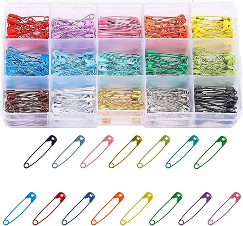 Small Safety Pins 27MM Metal Assorted Safety Pin Stationery Craft sewing Hemming - Picture 11 of 11
