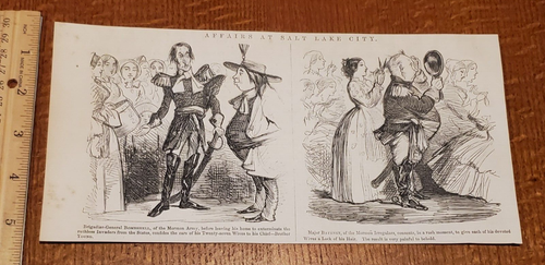 Harper's Weekly 1858 Cartoon Sketch AFFAIRS AT SALT LAKE CITY