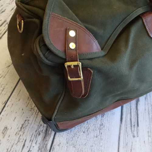 Vintage The Orvis Company Battenkill Leder & grün rollendes Canvas Gepäck Tasche - Bild 8 von 20