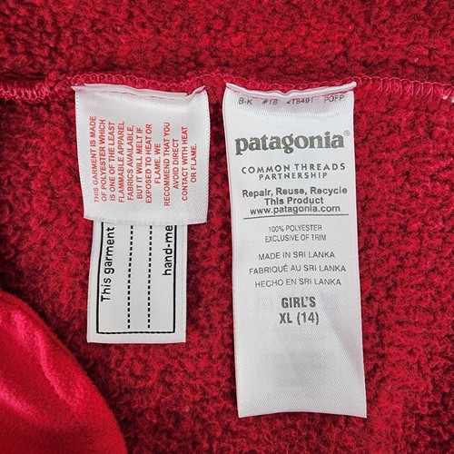 Patagonia Girls Coat Better Sweater Youth XL 14 Button Fleece Lined Jacket Long - Picture 11 of 13