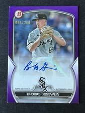 2023 Bowman Brooks Gosswein #PPA-BG PURPLE Paper Prospect Auto 78/250 White Sox