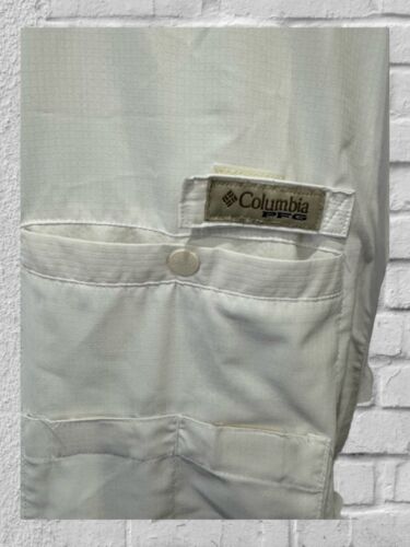 Columbia PFG Sportswear Optic White Short Sleeve Fishing Shirt Omnishade - Picture 2 of 5
