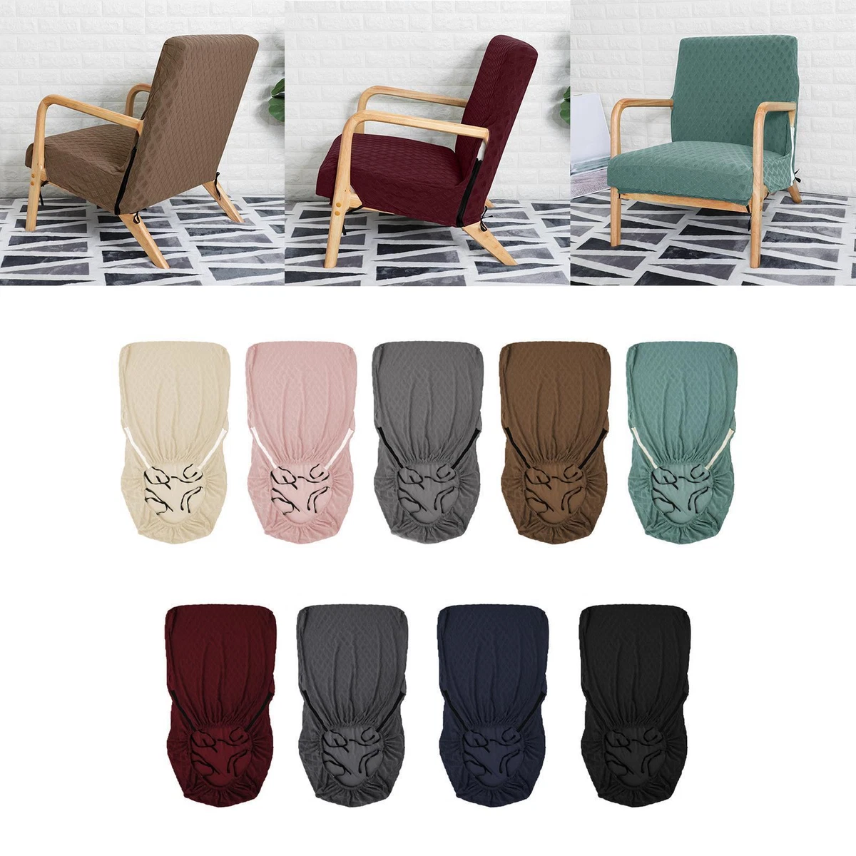 Fodera Elasticizzata Per Poltrona Senza Braccioli - Jacquard Lavabile, Resistente, Vestibilità Morbida (Colore #29, Taglia Unica)