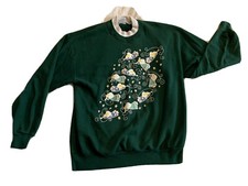 Gopher Sport Women s XL Ugly Christmas Sweatshirt Raised Paint Angels Vtge Look