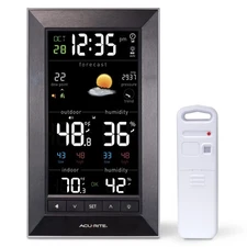 AcuRite Digital Vertical Weather Forecaster with Indoor/Outdoor Temperature, ...