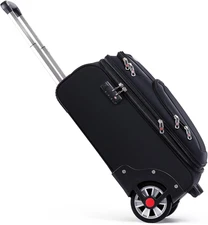 Softside Expandable Luggage with Large Steel Wheels Carry-On Luggage Suicase (Bl