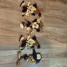 Vintage Wooden Mickey Mouse Off To School Wall Art Hanging Lot.