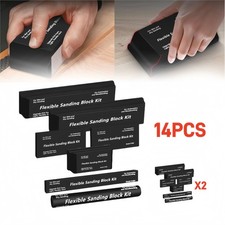 14PCS Sanding Block Kit Flexible EVA Foam Wet or Dry Autobody Hand Sanding Black