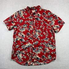 Denim  Supply Ralph Lauren Hawaiian Floral Cotton Shirt Men's XL Red Tropical
