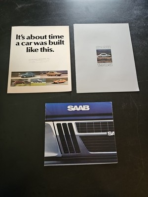 Lot Of 3 Vintage Saab Sales Brochure Original 1972 1981 & 1985 