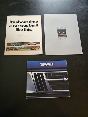 Lot Of 3 Vintage Saab Sales Brochure Original 1972 1981 & 1985 