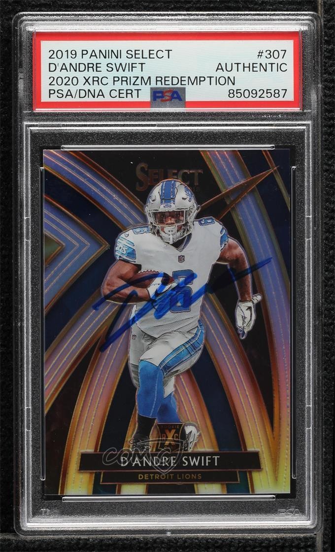 PSA/DNA 2019 Panini Select D'Andre Swift #307 PSA/DNA Authentic Card & Auto w5p