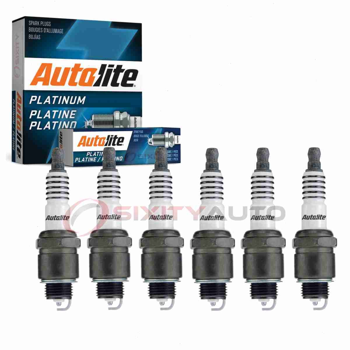 6 pc Autolite Platinum Spark Plugs for 1965 International D1200 3.9L L6 vu
