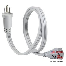 Appliance Power Extension Cord - Heavy Duty 14/3 AWG Parallel 3 Prong Low 3 ft