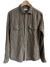 ROWAN $175 Leeds Double Layer Cotton Gauze Shirt Long Sleeve Pockets Work Sz M