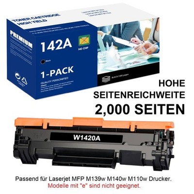 Toner für HP 142A W1420A / 142X W1420X Laserjet MFP M140w M139w M110w Mit Chip!