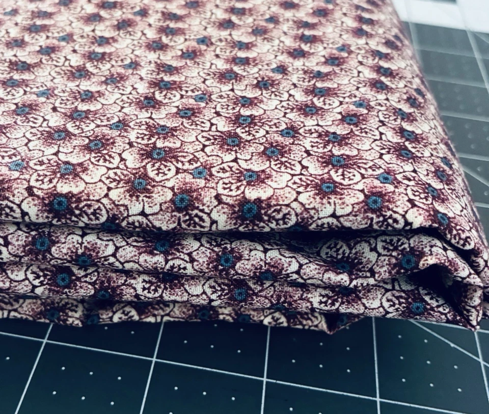 1.75 yards - General Fabrics Company Purple Blue Flowers Quilting Cotton HTF - Image 4 of 4