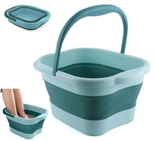 Collapsible Foot Bath Soak Tub with Handle, Plastic Foldable Feet Spa Soaking...