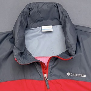 Columbia Glennaker Lake Rain Jacket Men's XL Red Gray Waterproof Packable