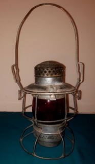 Erie Lackawanna EL Adlake roter Globus Sicherheits /Begleitwagen Markierungslaterne Mitarbeiterbesitz