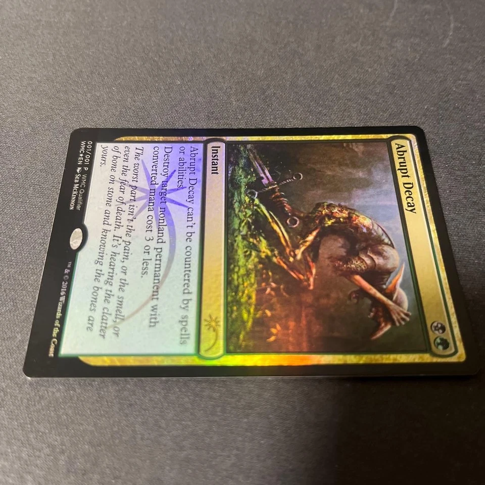 Magic The Gathering Abrupt Decay Foil WMCQ Promo Play Used - Image 2 of 4