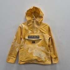 Giacca gialla mimetica con cappuccio Napapijri Rainforest estiva giacca ragazzo 12 anni
