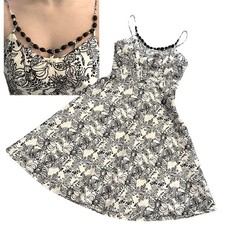 Ann Taylor Loft Fit Flair Black White Floral Dress Womens Sz 0 Petite Mob Wife