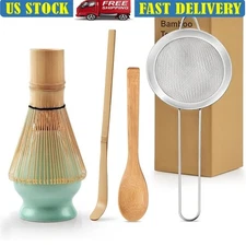Matcha Whisk Set Bamboo Tools Sifter Spoon Holder Zen Tea Ceremony Gift New