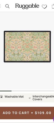 Ruggable Washable Doormat 3X2 Blackthorn Multicolor *Rubber Base Not  Included *
