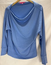 Lilly Pulitzer Size Medium Blue Swoop Neck Long Sleeve Top Sweater