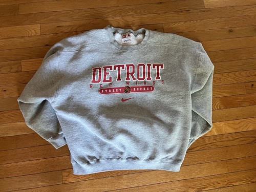 VTG 90s Nike Team Detroit Red Wings Sweatshirt Mens XXL Gray Crewneck USA