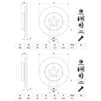 2X Bosch Bremsscheiben 348Mm BelÜFtet Bremsscheibe Zweiteilig Vorne Passend FÜR