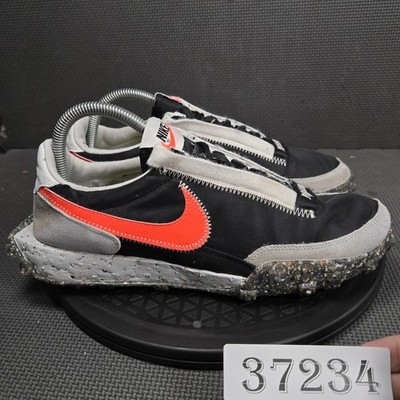 Nike Waffle Racer Crater Shoes Womens Size 10 Black Low Top Sneakers CT1983-101