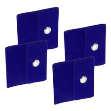 4Pack 3x3 Inch Velvet Jewelry Pouch,Velvet Snap Button Portable Storage Bag Blue