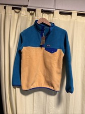 NEW tag Patagonia Synchilla Snap-T Kids Fleece Pullover Dried Mango Boys sz:M 10