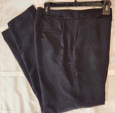 NWT ESCADA WOMEN'S EVENING EMBELLISHED SILK DRESS PANTS TULLULE SIZE 42 BLACK