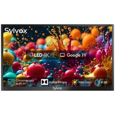 Sylvox 43'' Smart TV 4K QLED TV Dolby Atmos 1000nit IP55 Waterproof for Outside