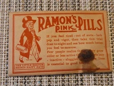 1920s NOS Vintage RAMON'S Pink Pills  Medicine Sample Envelope