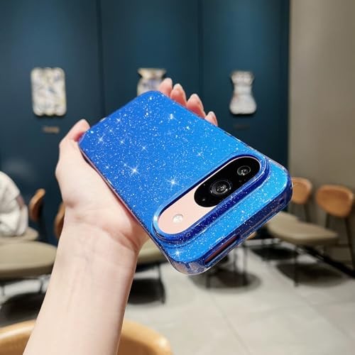 Compatible with Case,Cute Bling Glitter Thin Google Pixel 9/9 Pro Dark Blue - Zdjęcie 5 z 7