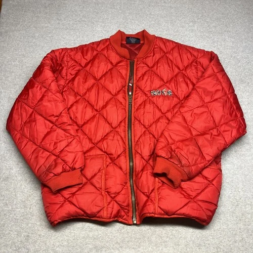 Rare Vintage Tech Nine Jacket Mens XL Quilted N9NE Strange Music Hiphop Red - product listing photo