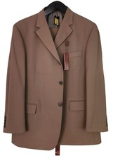 Marks & Spencer Collezione Men's Tan Cotton Stretch Suit 44S Jacket 38x31 Pants