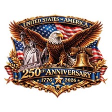 2pcs 250th Anniversary USA Car Decal Sticker, Patriotic Bald Eagle 1776  2026 ...