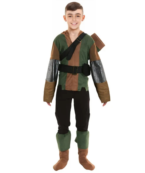 Niños Robin Hood Disfraz Arquero Vestido Elegante Con Capucha Halloween Juegos con disfraces Conjunto