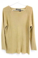 Vintage Liz Claiborne Women's Medium Beige Crewneck Sweater Long Sleeve