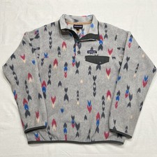 Patagonia Synchilla Grey Snap T Fleece Pullover Womens Small Wish Tails Big