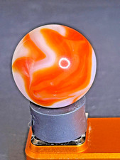 Alley Agate Flame Swirl Orange  White Marble .98" Mint SH2